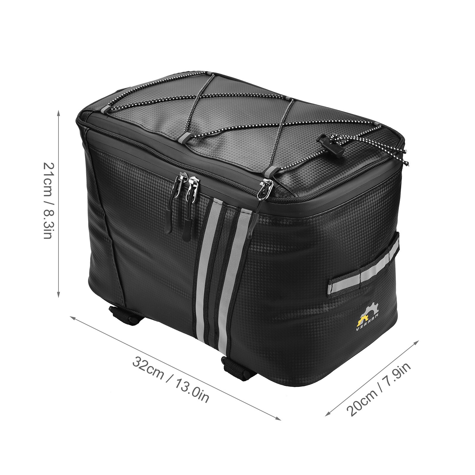 Water Resistant Bike Rack Bag with Thermal Insulation Compartment Bicycle Bag Bike Trunk Bag PU Cycling Pannier Pouch