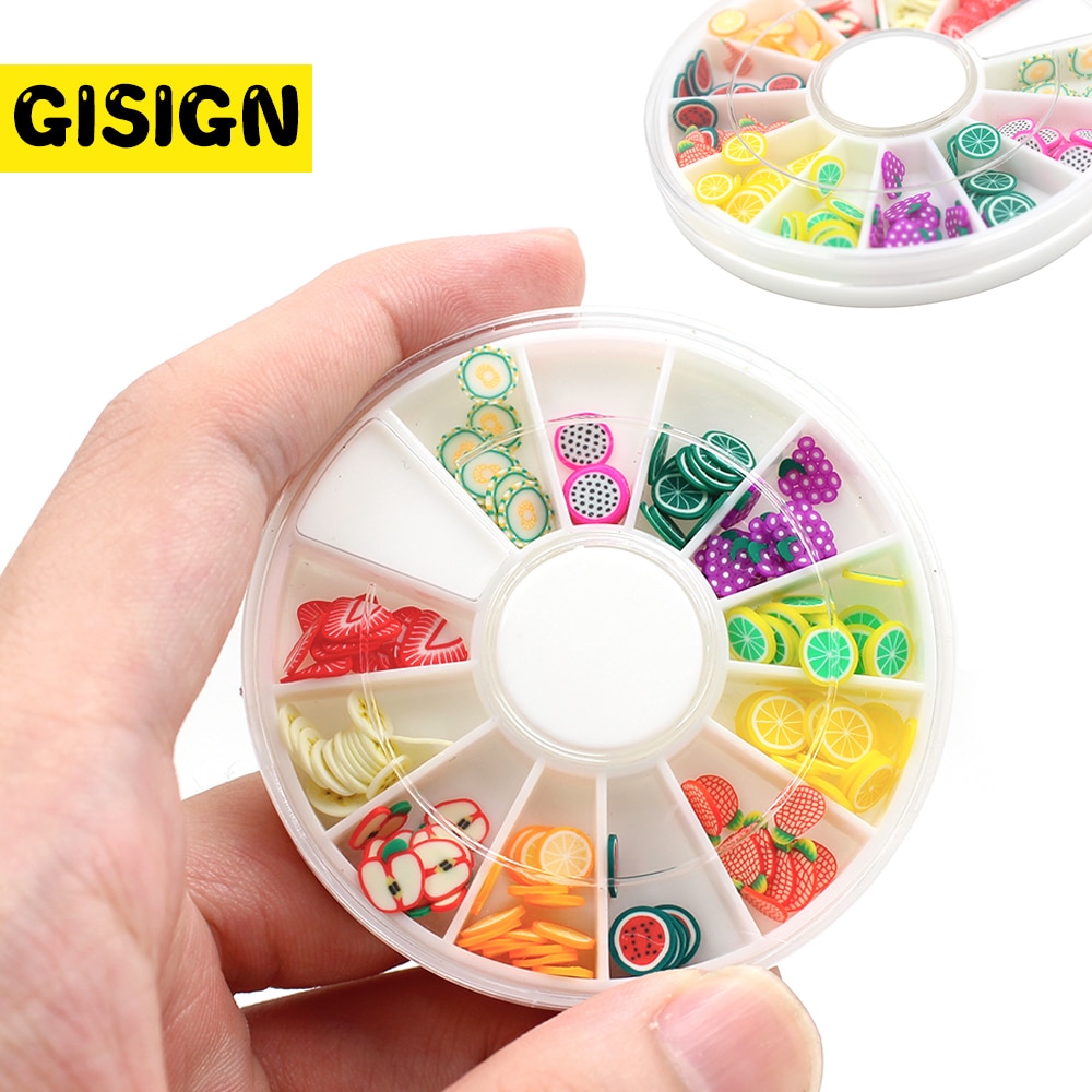 12 Style Fruit Charms for Slime Addition Slices Lizun Accessories Putty Nail Art Slime Suppliers Toys Decoration