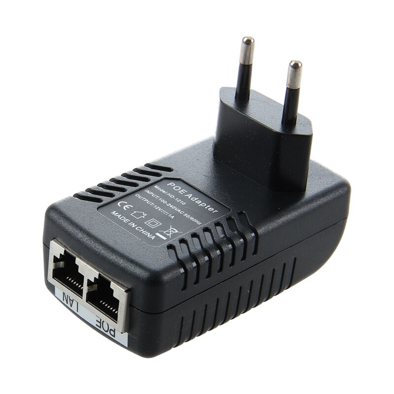 EU12V1A POE Ethernet Network Adapter Connector Injector LAN 10/100Mbps