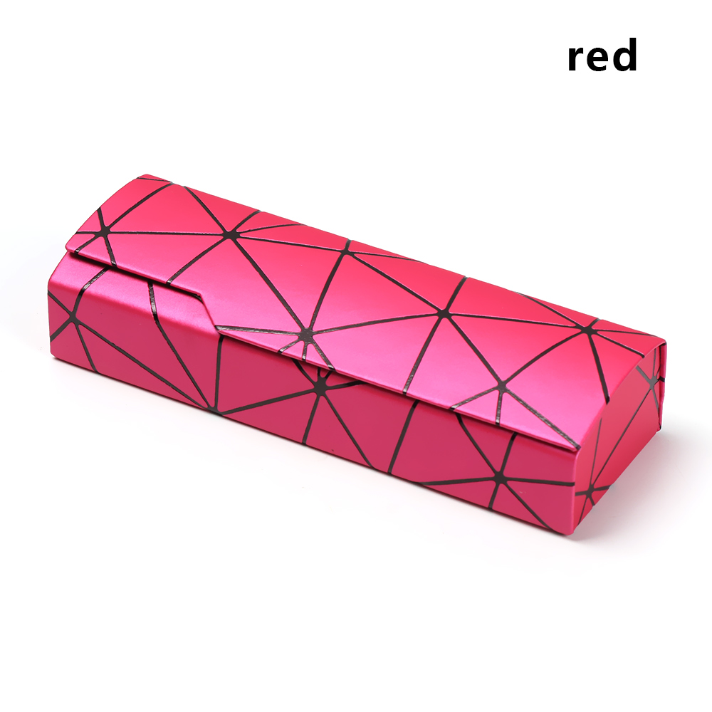 1 pc unisex glasögonbox skyddsfodral bärbart solglasögonfodral handgjorda optiska läsglasögontillbehör: Röd -01