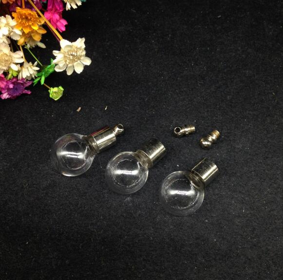 10pcs 13*26mm screw cap Ball glass vial jewelry Miniature Wishing Glass BOTTLE necklace pendant oil charm name on rice art