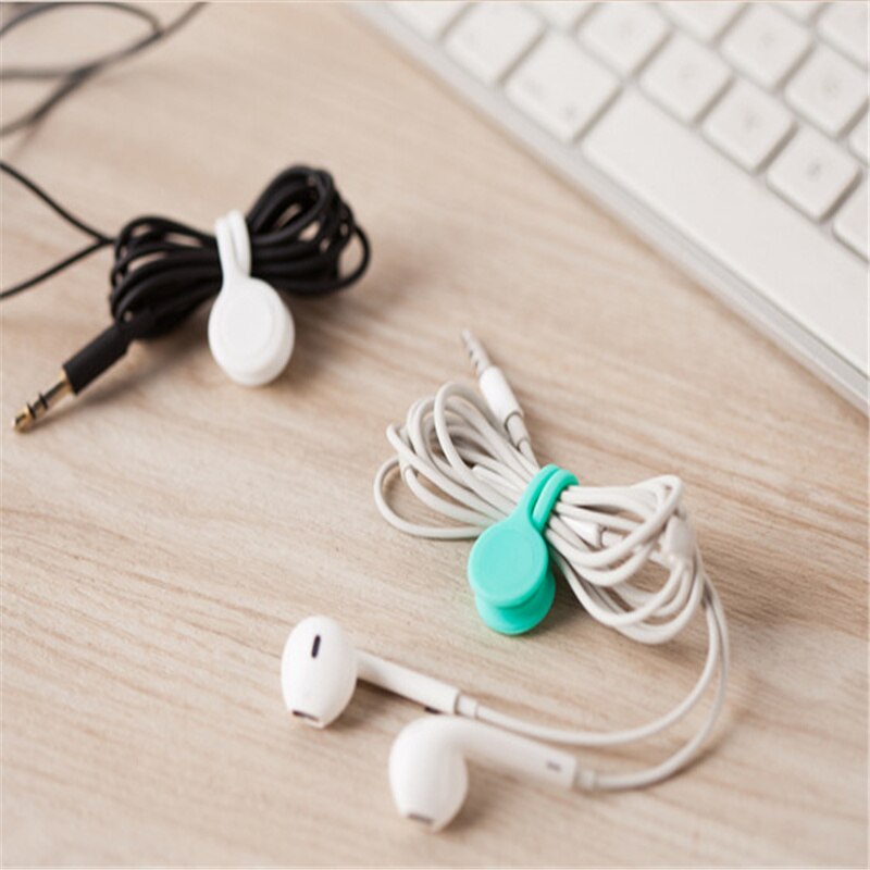 3pcs/pack Cute Magnet Earphone Cable Holder Clips Korean Kawaii Accessories Stationary Cord Winder Organizer Desk Office Set