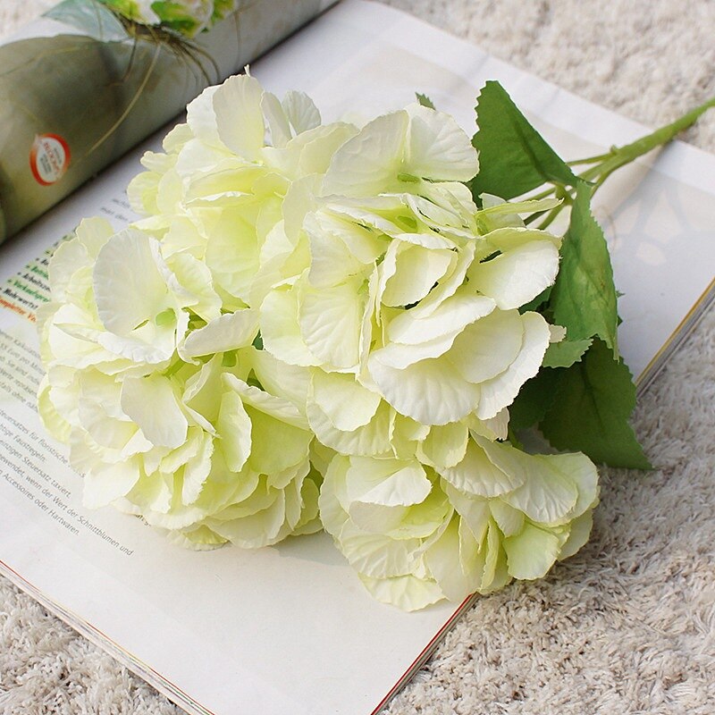 5 gaffel/bundt hortensia bryllup brude tilbehør oprydning blomster væg dekorative blomster kunstige planter vaser til hjemmet: 6
