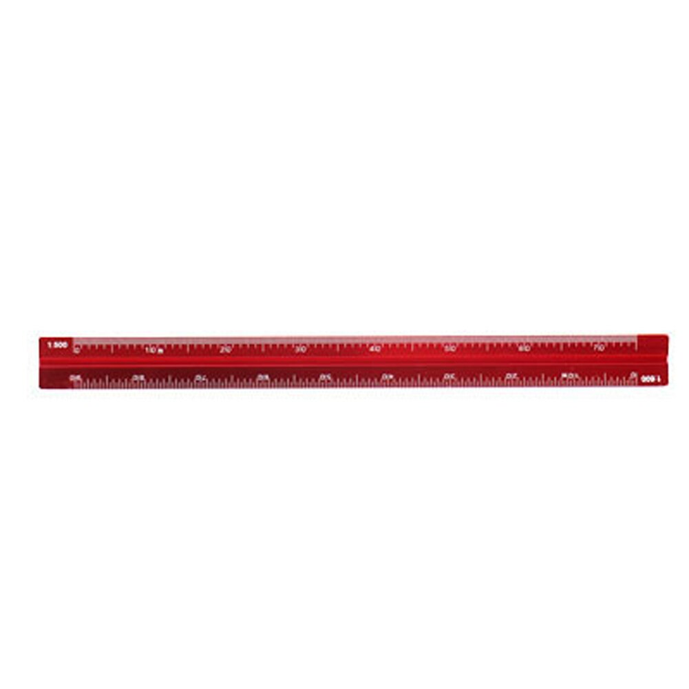 Colorful School Ruler Triangular Office Supplies Small Proportion Measuring Tool Scale Ruler Multifunctional Aluminum: Red