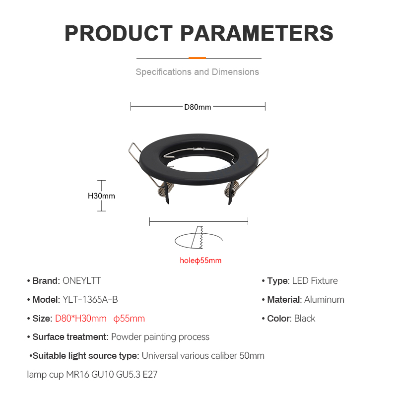 6 stks Down Light Frame Verzonken LED Plafondarmaturen Downlight GU10 MR16 Plafond Spot Verlichting Montage Armatuur