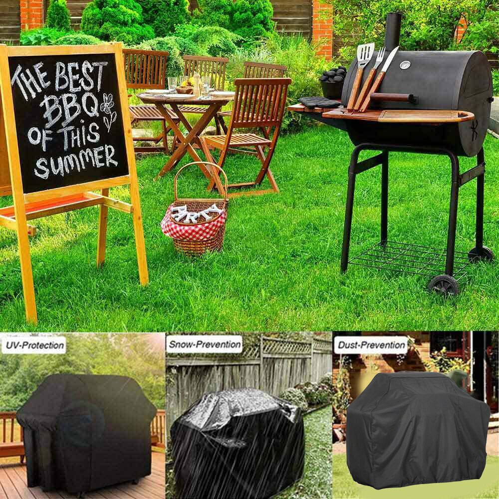 Ekstra stort bbq-trekk vanntett kraftig hage utendørs grill bbq grillbeskytter yu-home