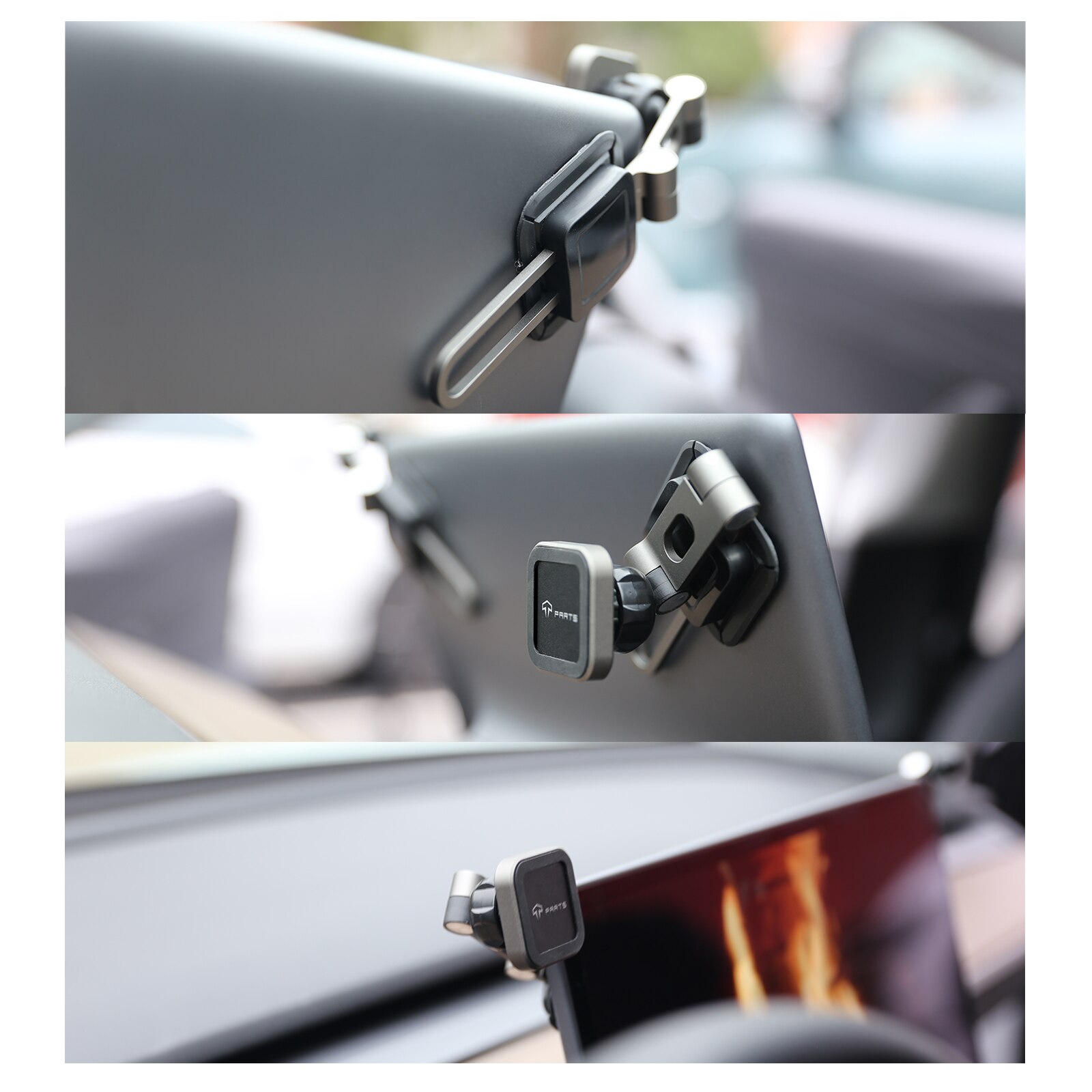 For Tesla Model 3 Mobile Phone Holder Car Magnetic Cellphone Mount Support Magsafe Wireless Charging Collapsible Bracket