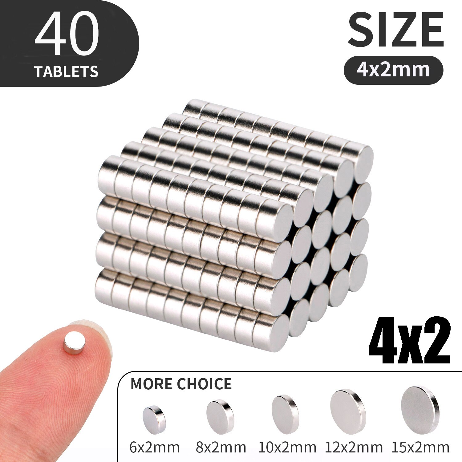50 100 140PCS/Lot 4x2mm Magnet Round Small Magnet Strong magnets Rare Earth Neodymium Magnet: 40pcs(4x2)