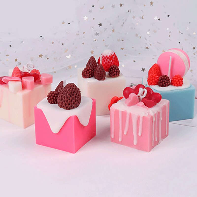 Moule à macaron bricolage pour bougies parfumées, moule à myrtille pour bougies parfumées et moule à fraise pour bougies à dessert