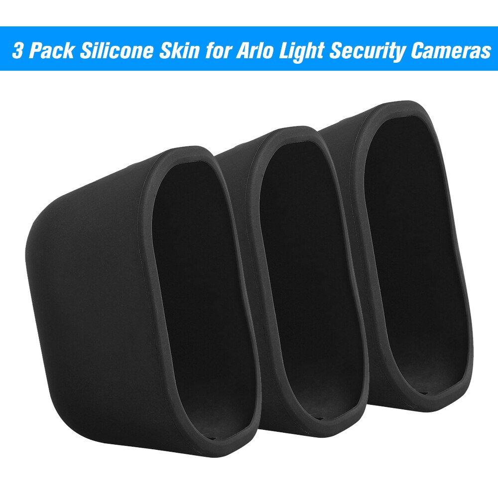 3 Pack Silicone Skin Voor Arlo Licht Beveiligingscamera 'S Weerbestendig Uv-Slip Case, Zwart