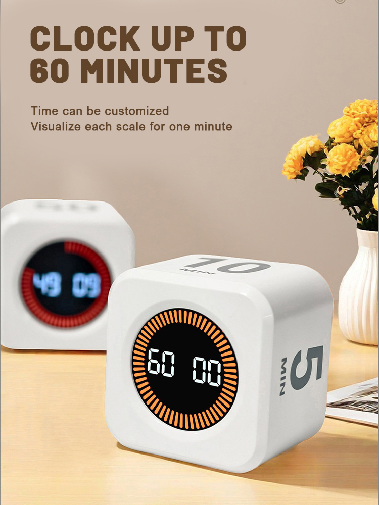 Hexagon visuell vändtimer för barn digital studie visuell timer inlärning gravitationsavkänning kubvänd inlärningshantering minitimer