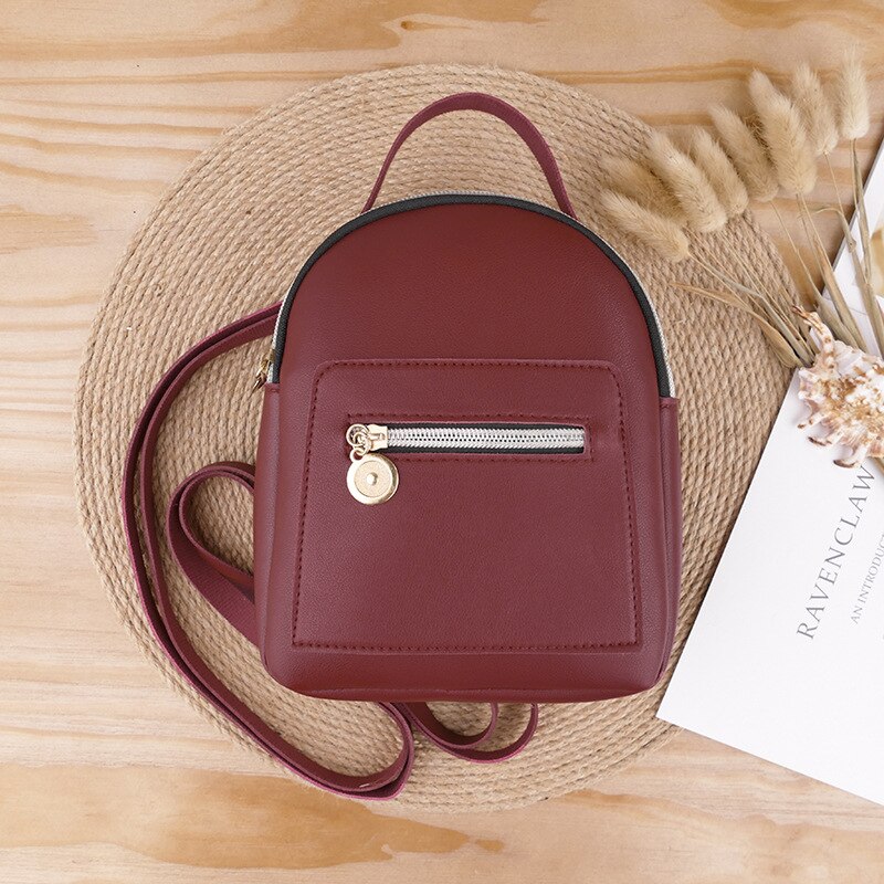 Enfants Mini sac à dos sac à bandoulière en cuir synthétique polyuréthane pour femmes pour adolescentes enfants multi-fonction petit sac à dos dames sac d'école sac à main