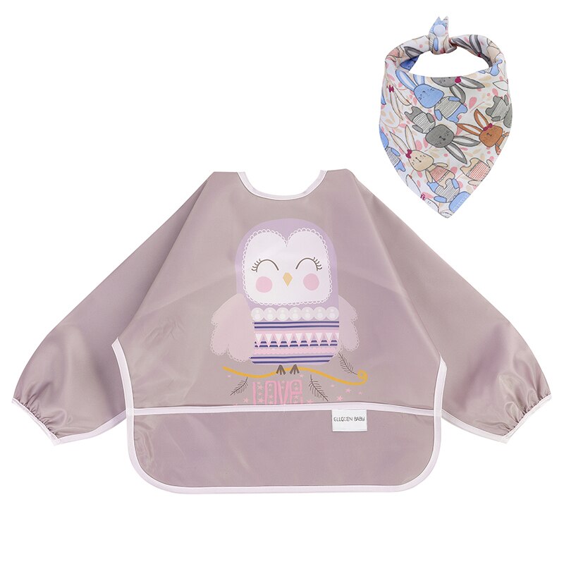Baby Lätzchen Wasserdicht Kleinkind essen Werkzeug Langarm Neugeborenen Kunst Kittel Fütterung Lätzchen Schürze passen 6-24M Mit tasche Baby Bandana Lätzchen: ZY1018