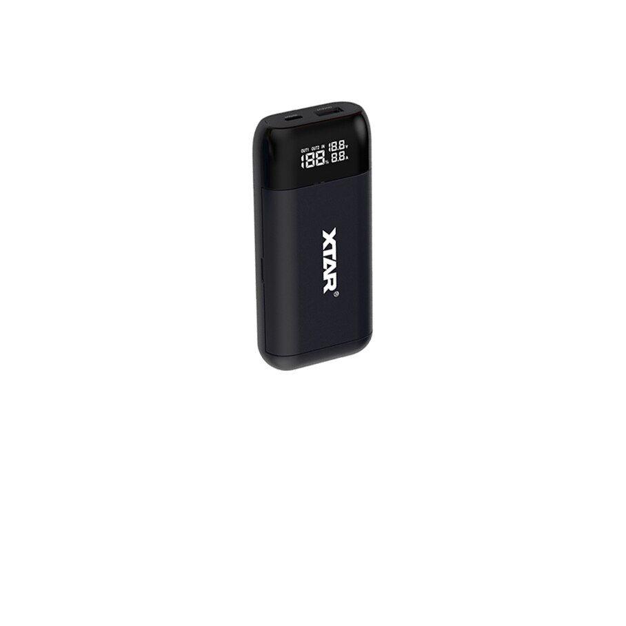 XTAR PB2S Portable Power Bank Charger TypeC INPUT QC3.0 ADAPTER USB LCD Fast Charger For 18700 20700 21700 18650 Battery Charger: PB2S-BLACK