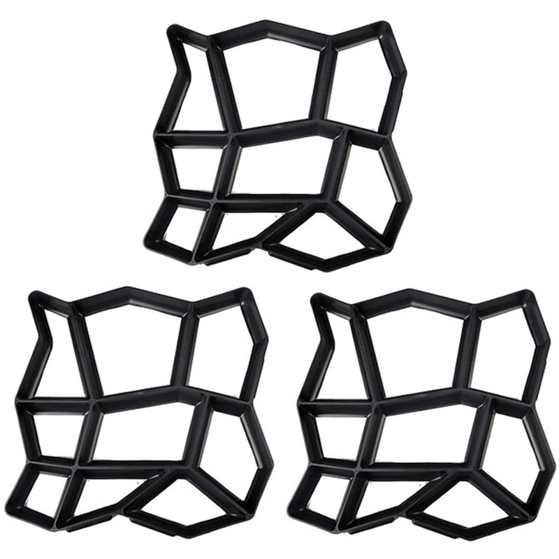 Paquete de 3 moldes irregulares para pavimento, fabricante de camino, fabricante de camino, molde de ladrillo, forma de concreto, moldes de piedra escalonadora para jardín, Cour