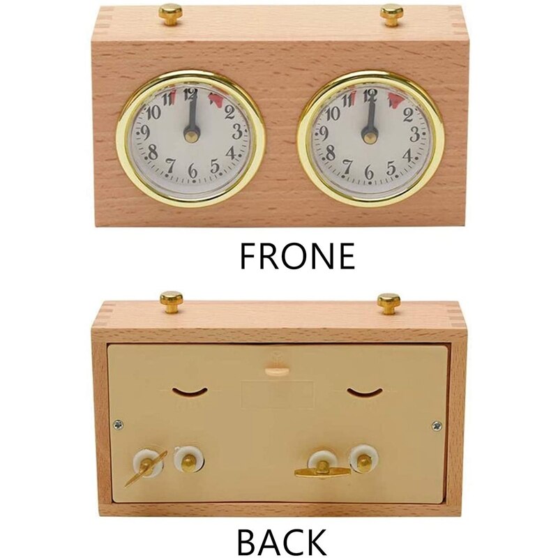Wooden Chess Timer Tournament Competition Game Chess Clock Timer Wind-Up Mechanical Accessories for Board Games