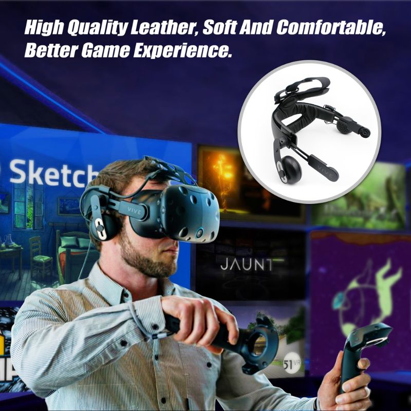 Vr hodestropp pute til htc vive vr headset behagelig hodebånd som fester skinnpute skumpute sklisikker hode stropp