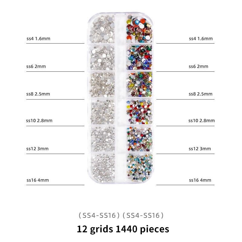 1440 st spik strass ansikte 2022 tips alla för manikyr decoracion uñas handarbete tillbehör kawaii figurer box nyheter: Sr06