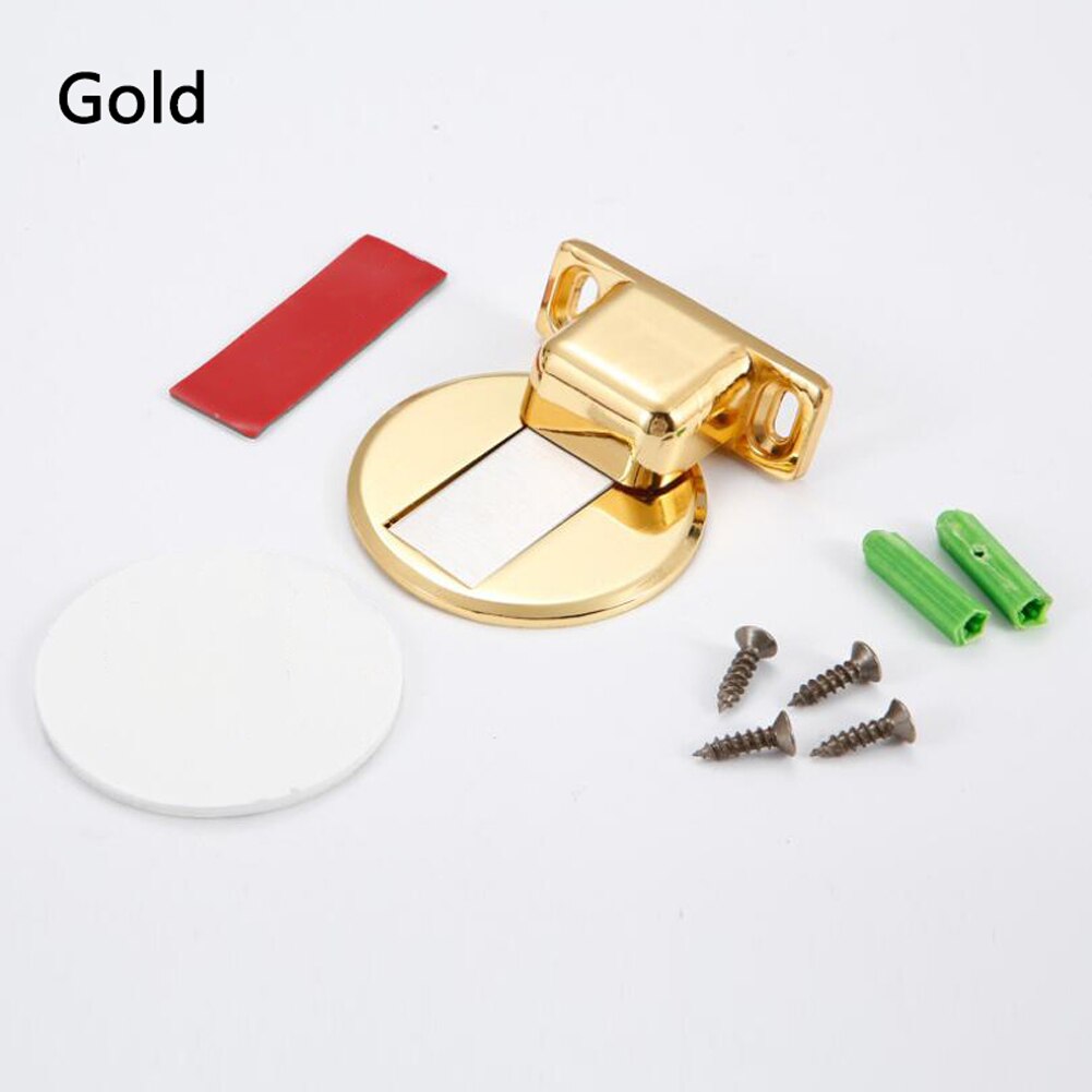 Magnetic Door Holder Stopper Invisible Doorstop Wall Floor Mount Safety Catch Stainless Steel Door Suction Bedroom Door Block: Black