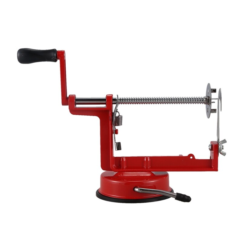 Cortador de patatas en espiral accesorios de cocina de acero inoxidable, máquina de corte Manual, Metal rojo