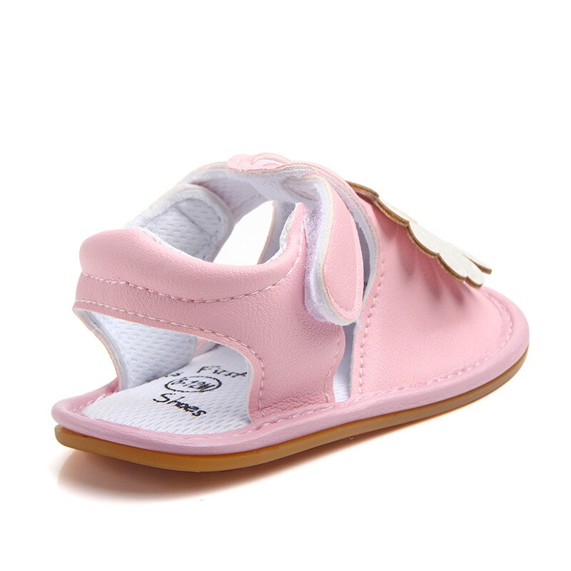 Novedad de verano, sandalias suaves de piel sintética para niñas, sandalias de goma antideslizantes con flores grandes bonitas, sandalias para bebés, zapatos para niñas pequeñas y princesas