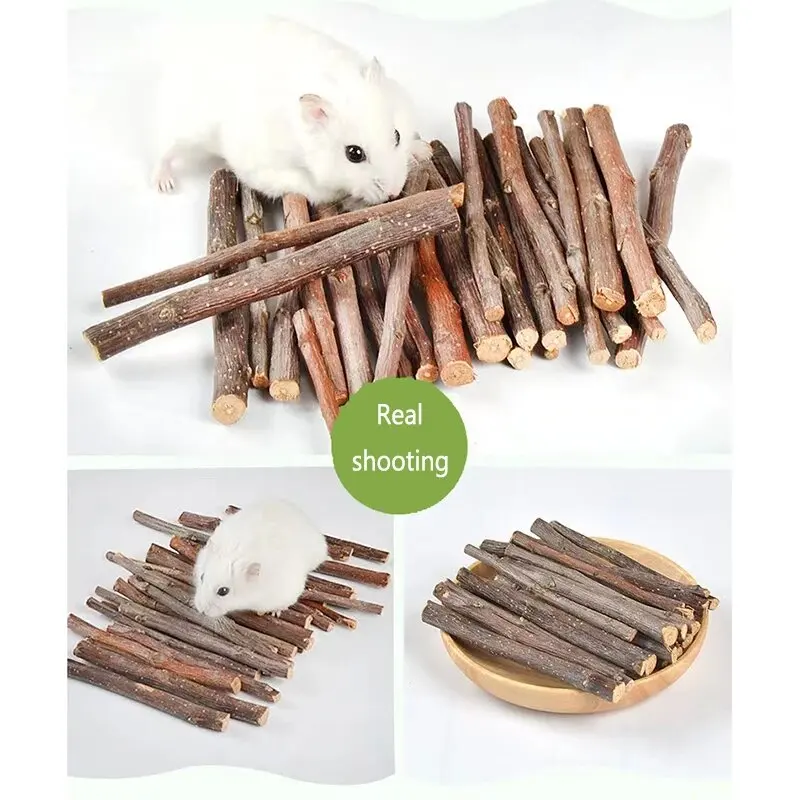 20/40/80/100 Uds. De dientes de conejo para hámster, palo de árbol de manzana, minerales, juguetes de piedra Molar para Chinchilla, hámster, accesorios para mascotas