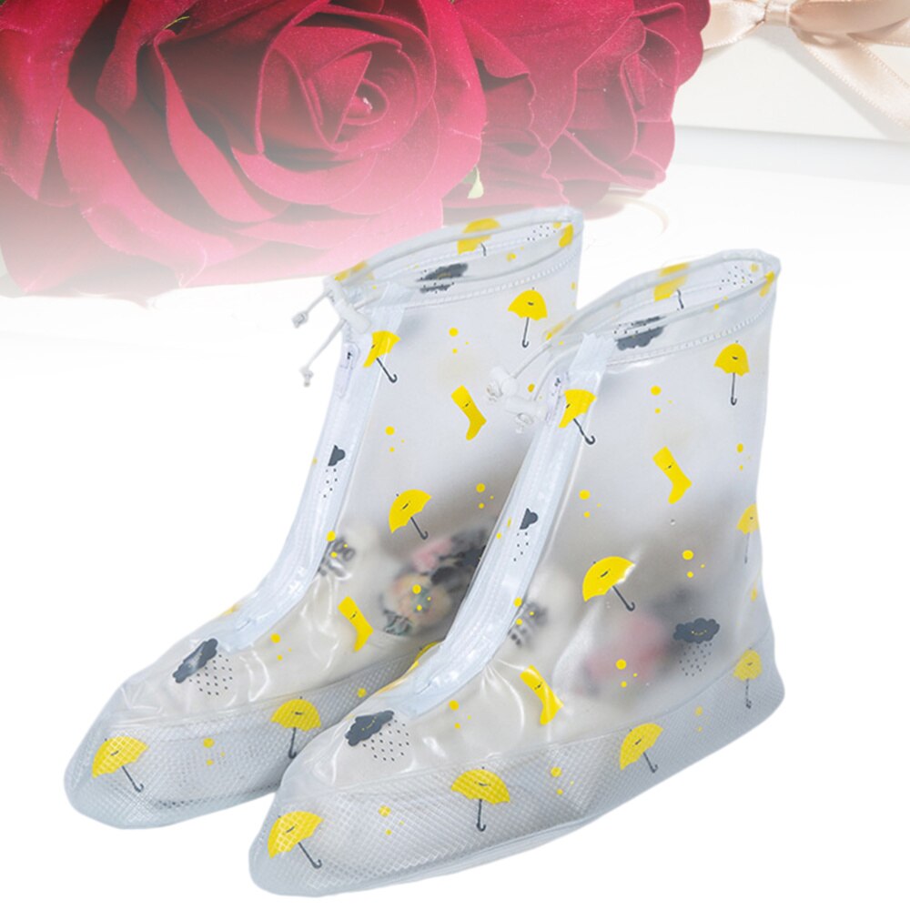 1 paire de couvre-chaussures portables, parapluie et motif de chaussures, protecteur de bottes résistant à l'usure, chaussures antidérapantes imperméables pour le Camping