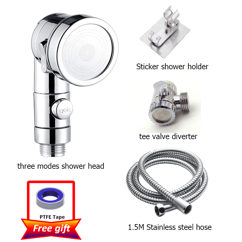 Kitchen Faucet Extender Bathroom Basin Tap Aerator with Diverter Valve 3 Modes Shower Head Faucet Attachment External Shower Set: Blue
