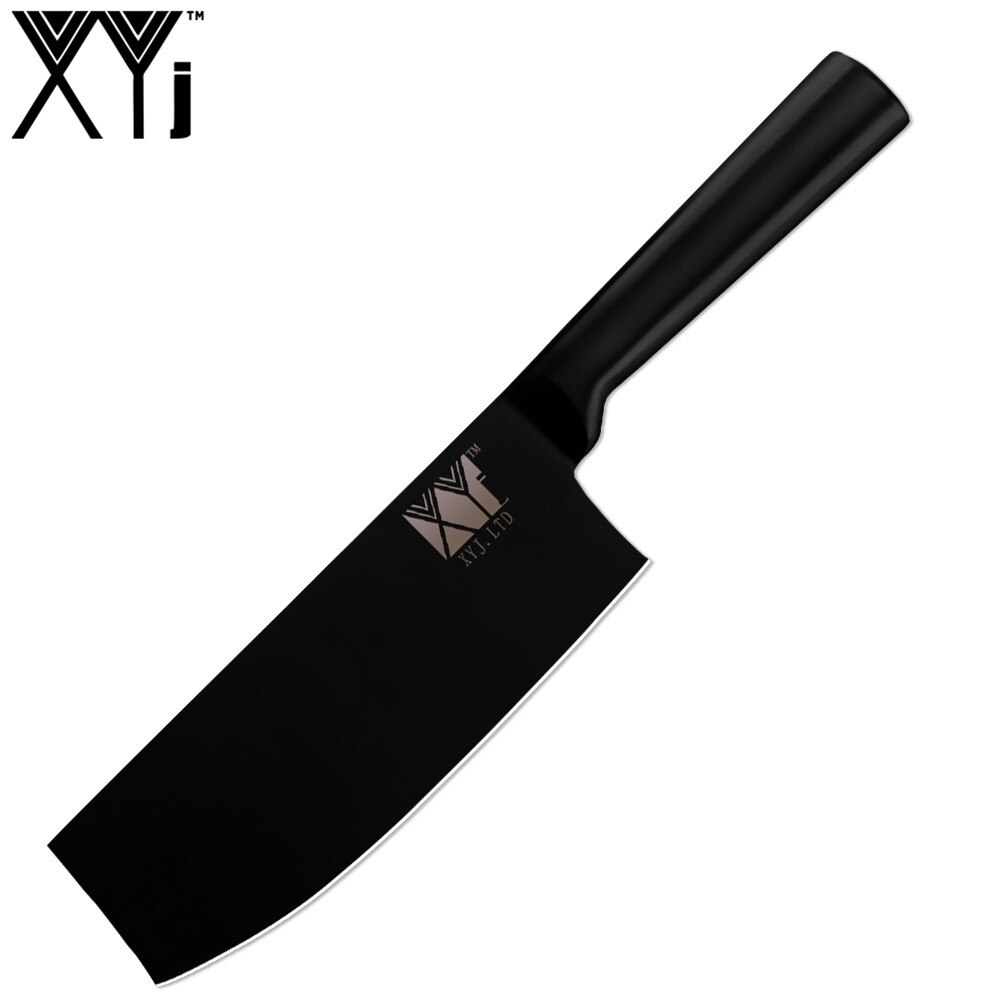 XYj 4pcs Kitchen Chopping Knife Set High Carbon Stainless Steel Santoku Utility Knife All Black Kitchen Tool Cooking Gadgets: E.6.5 chopping knife
