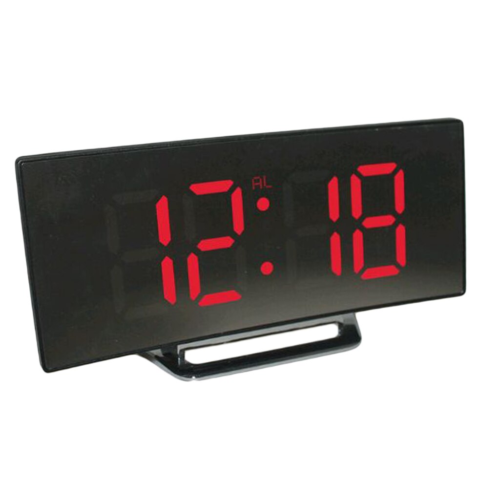 Ledet digitalt stort stort snooze vægværelse skrivebord alarm ur nummer display: Rød