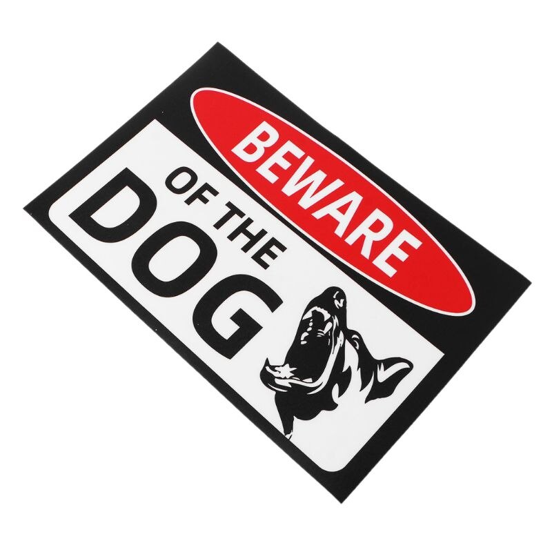 Indoor Outdoor Adhesive Warning Security Dog Beware of Dog Sign Gates Stickers G92E