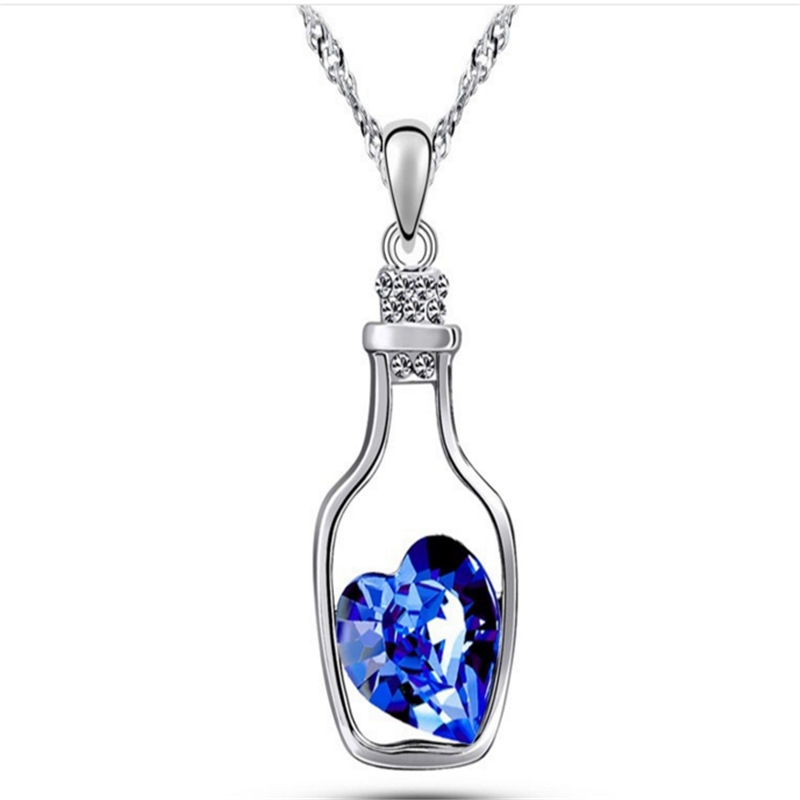 Meerdere hartvormige Water Wens Fles Ketting Crystal Power Kettingen meisje Datum Sieraden