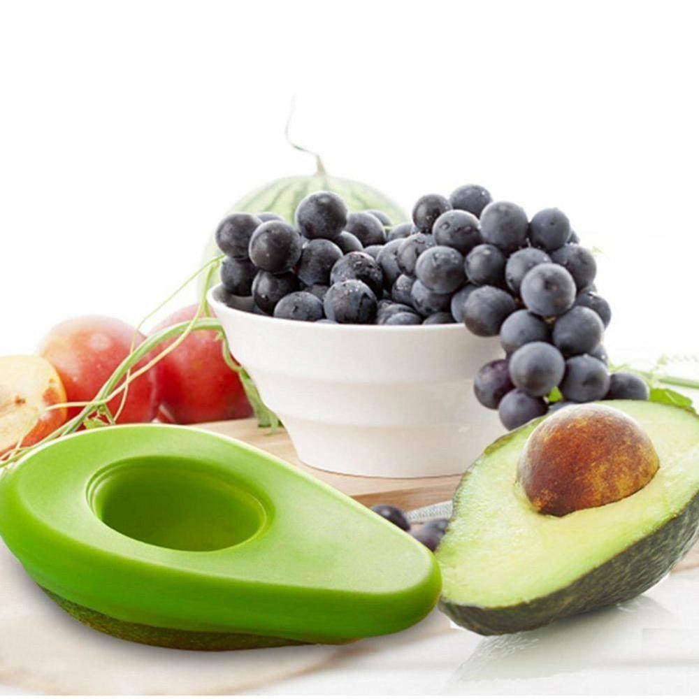 Household Green 2pcs Avocado Saver Silicone Fresh Food Fruit Huggers Foldable Cover Preservation Seal W0X2
