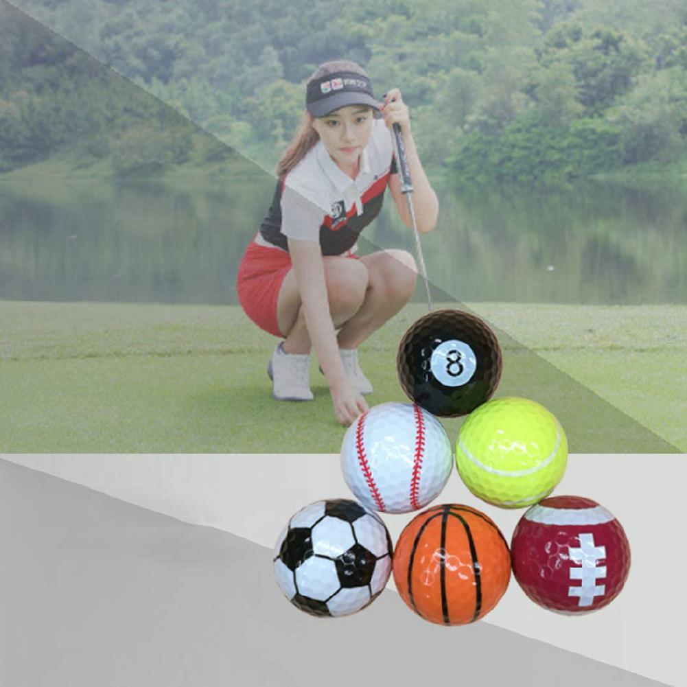 6pcs Golf Ball Golf Equipment Football Basketball TableTennis Baseball Rubber Golf Balls Novel Double Practice Ball