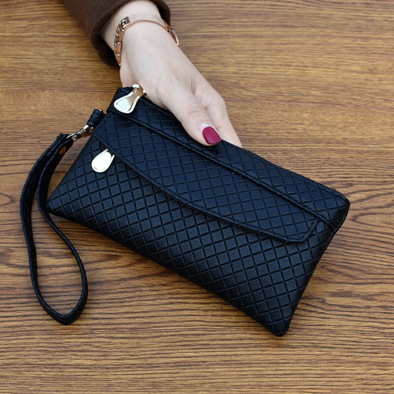 Women's Clutch Bag Spring Simple Women's Clutch Bag Korean Embossed Plaid Small Bag Shopping Middle-aged Coin Purse