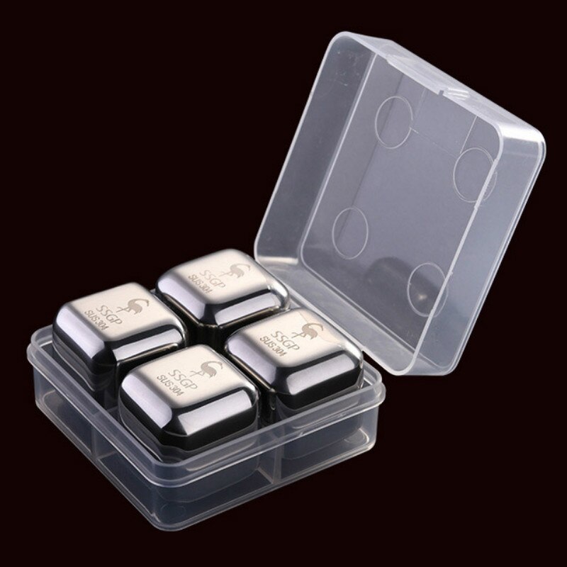 Met Doos Rvs Ice Cubes, Herbruikbare Chilling Stones voor Whiskey Wijn, Houd Je Drankje Koud Langer, SGS Test Pass