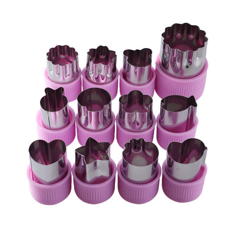 Stainless steel fruit ball digger set watermelon spoon platter tool cut flower artifact set carving knife watermelon cut: 12 piece set purple
