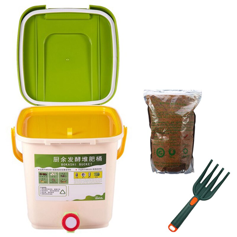 12L Compost Bin Recycle Composter Aerated Compost Bin PP Organic Homemade Trash Can Bucket Garden Food Waste Bins: Default Title