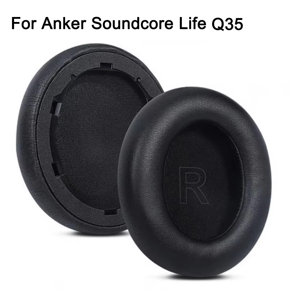 Für Anker Soundcore Leben Q35 Q30 Q20 Q10 Ohrenschützer mit Schnalle Kopfhörer Erinnerung Schaum Ohrpolster mit Proteinleder Ersatz: Schwarz