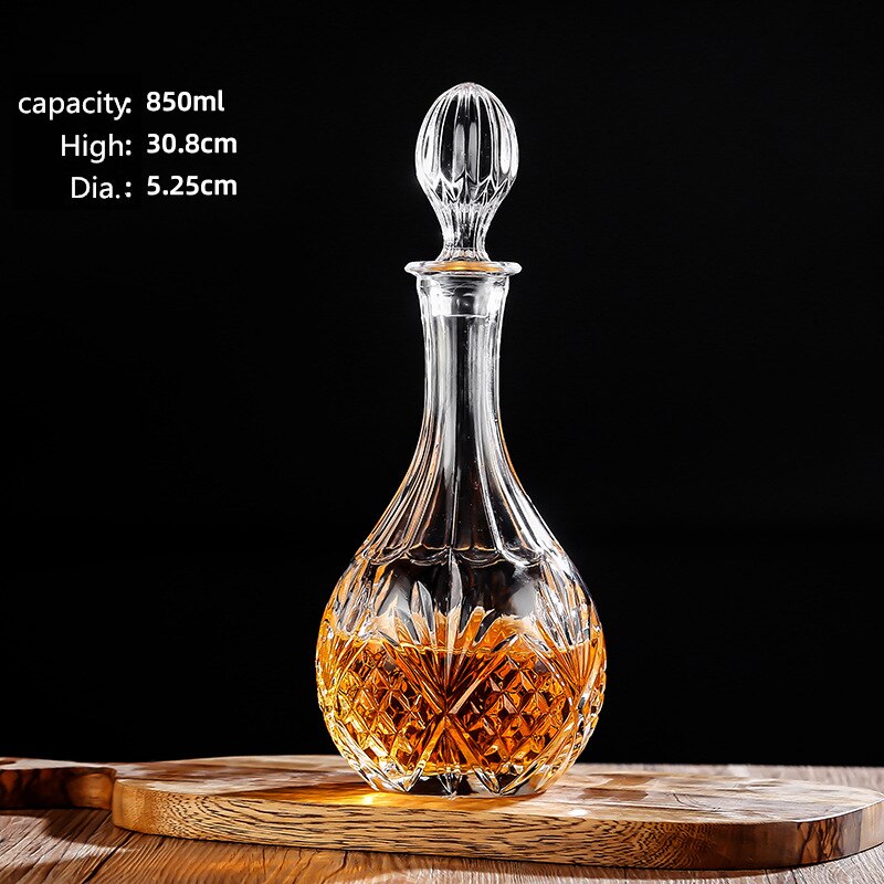 Luxe Loodvrij Glas Whisky Fles Decanter Set Whisky Karaf Fles Whisky Karaf Fles Wijn Thuis Bar Vodka Bier Bott: Rood