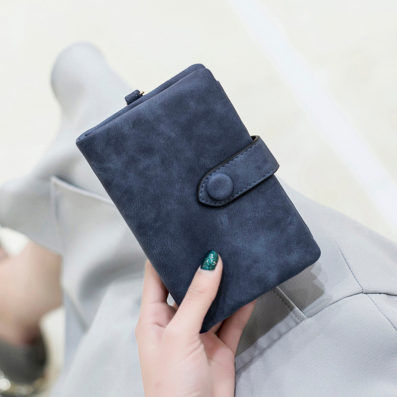 Wallet Bag For Women Female Leather Wallet Matte Short Cartera Mujer Cute Tri-fold Multi-card Lady Phone Purse