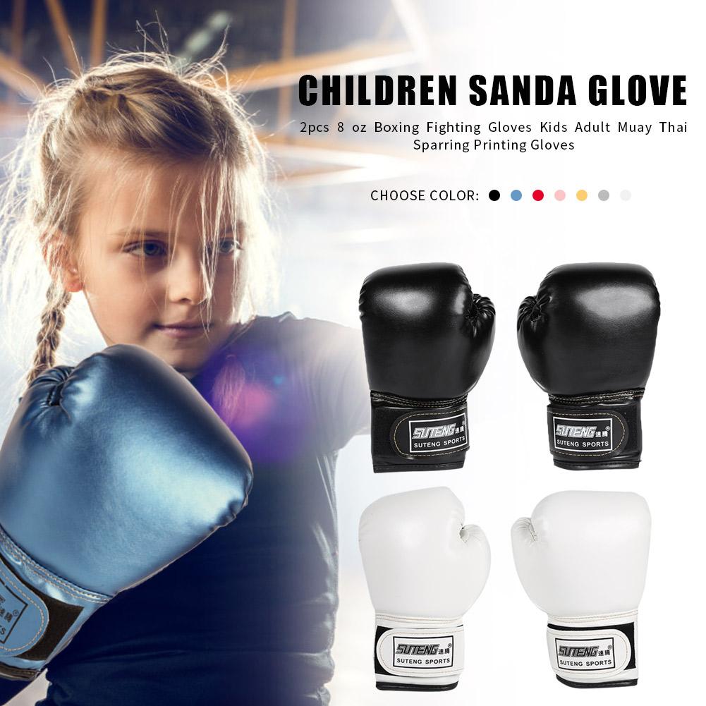 2 Stuks Boxing Training Vechten Handschoenen Lederen Kid Sparring Kickboksen Handschoenen Kids Sport Apparatuur Ponsen Karate Kickboxing