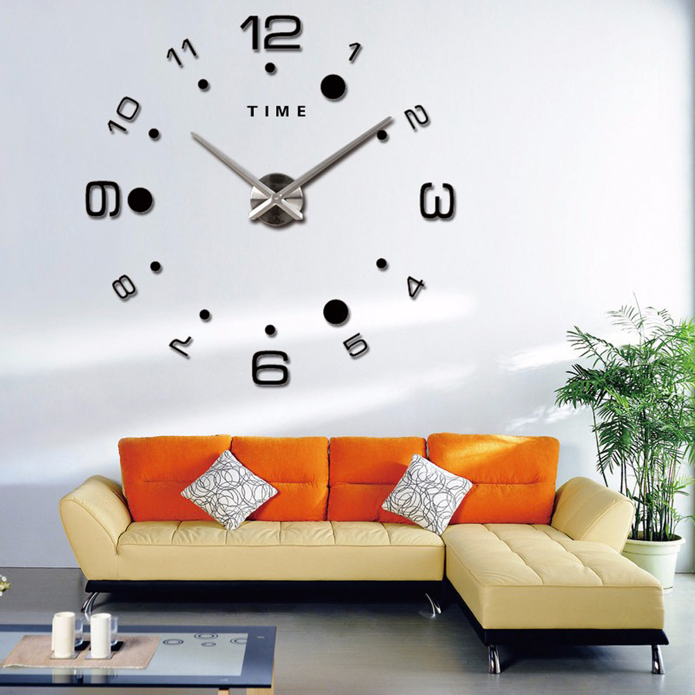 3D DIY Large Wall Clock Arabic Numeral Acrylic Mirror Wall Sticker Mute Oversize Digital Clock Hanging Clocks Time Letter