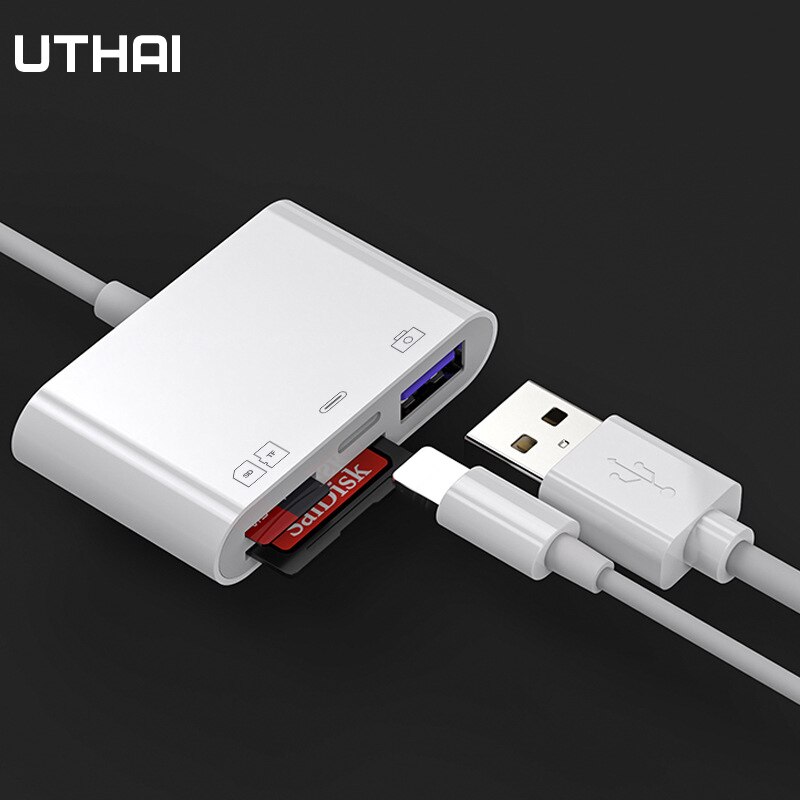 Uthai USB3.0 Multifunctionele Kaartlezer Multifunctionele Mobiele Telefoon Otg Adapter Tf/Sd 4 In Een multifunctionele Kaartlezer