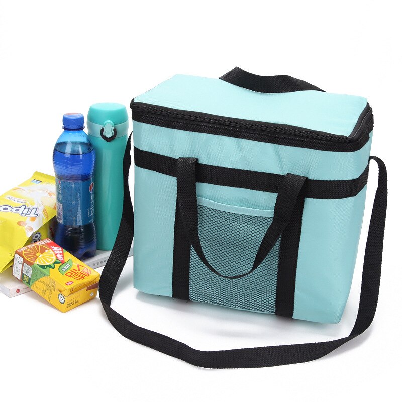 14L portable cooler bag big thermal picnic lunch box vehicle insulation shoulder bag drinks wine food cold warm carrier cool bag: 11.5L