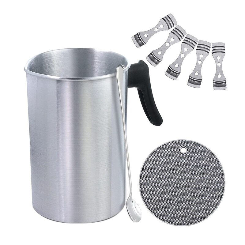 Candle Making Wax Melted Pot 3L Pouring Pot Double Boiler for Soy Candle Making, Heat-Resisting Handle: Default Title