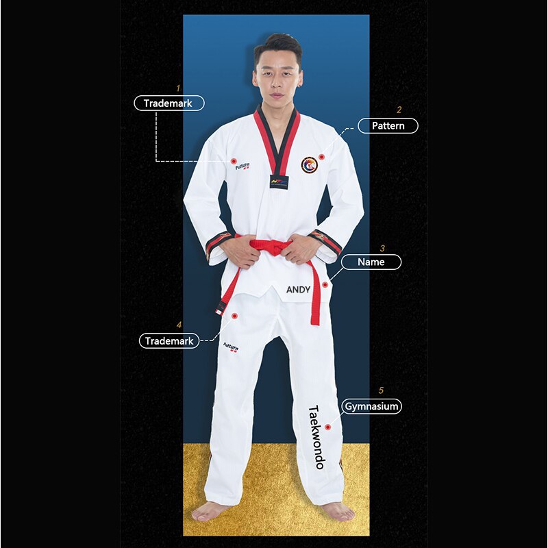 Professionele Taekwondo Pak Lange Mouw Volwassen Kinderen Taekwondo Training Kleding Een Customization