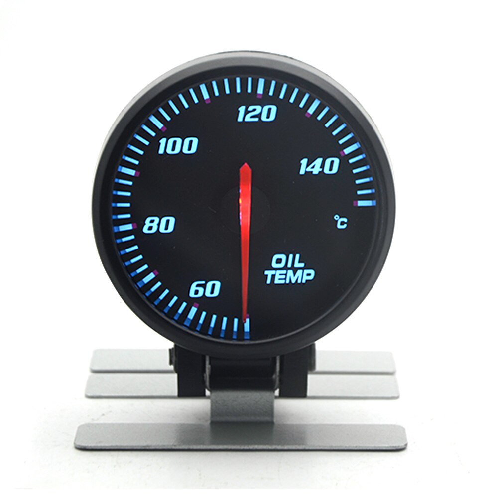 Tacómetro de cara negra para coche, voltímetro de aumento de 60MM, relación de combustible y aire, medidor EGT, presión de agua al vacío, temperatura de aceite, medidor de coche de 12V: Oil Temp Gauge