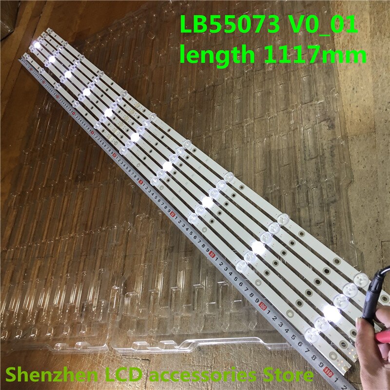 Novo 12 pcs tiras de luz de fundo led para 55pus7503 55pus6162 55pus6262 pus6262 pus6753 55pus7303 55pus6703 lb550das v02 5555555512 55pus6503