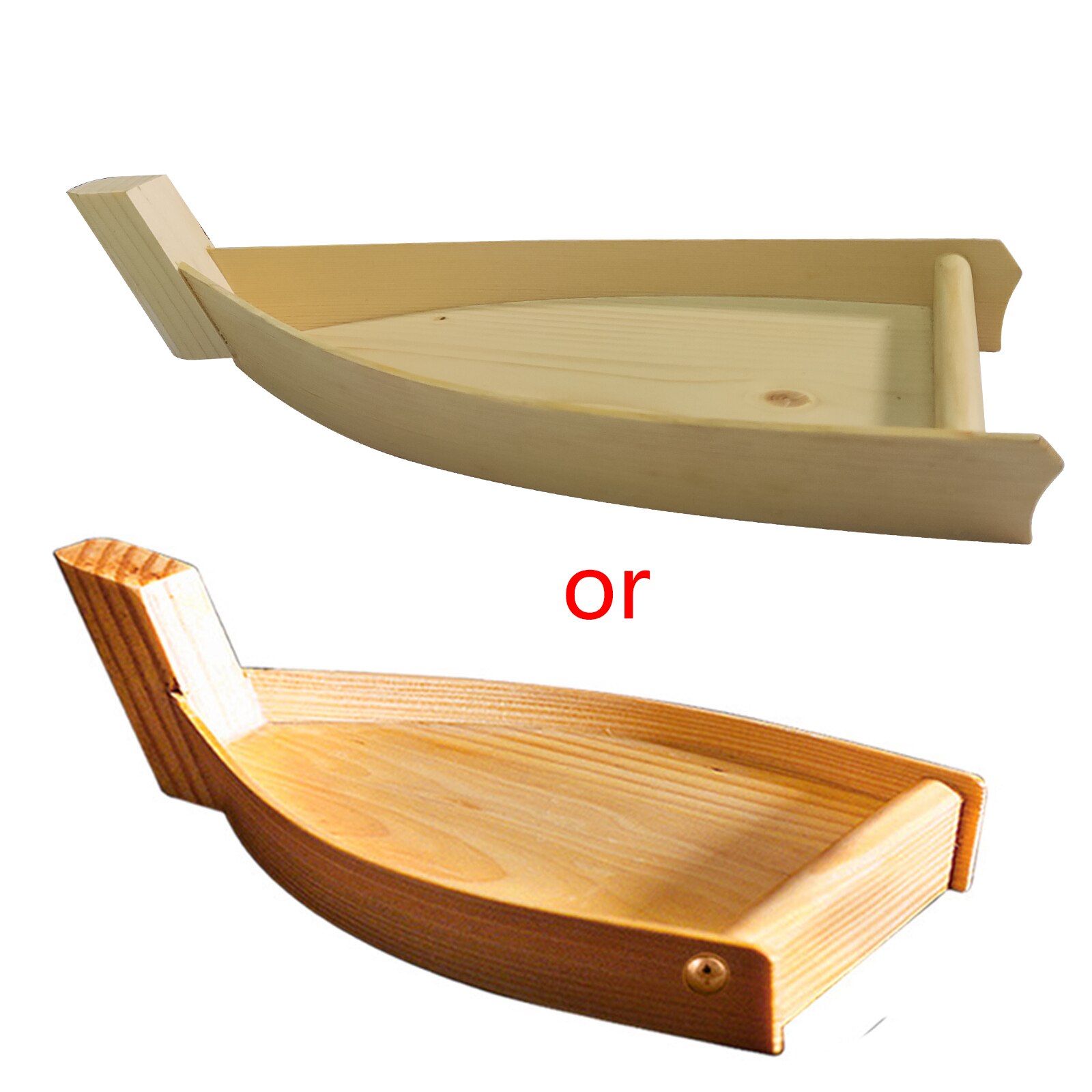 H7EA Japanese Cuisine Sushi Boat Wooden Serving Tray Seafood Platter Cold Dishes Ship Appetizers Container Kitchen Tableware: Light boat extra lar